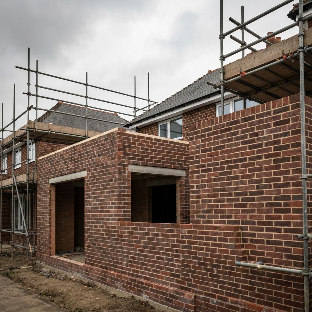 Brick building extension construction